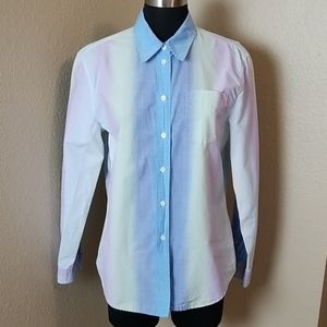 Escada Sport Long Sleeve Rainbow Button Up Shirt 40